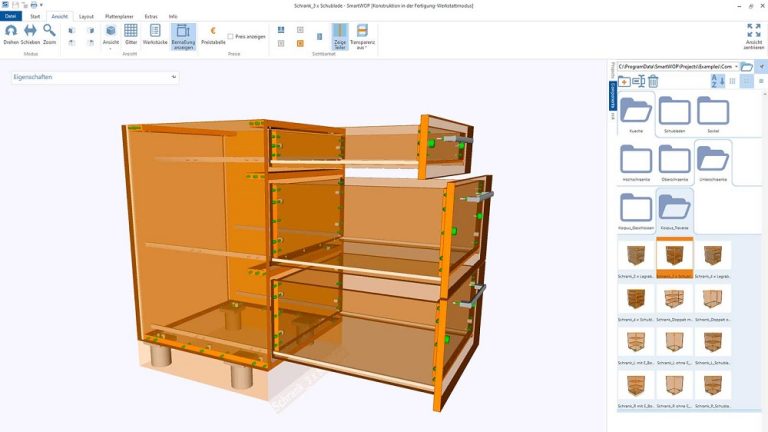 Simple and fast design of a chest of drawers